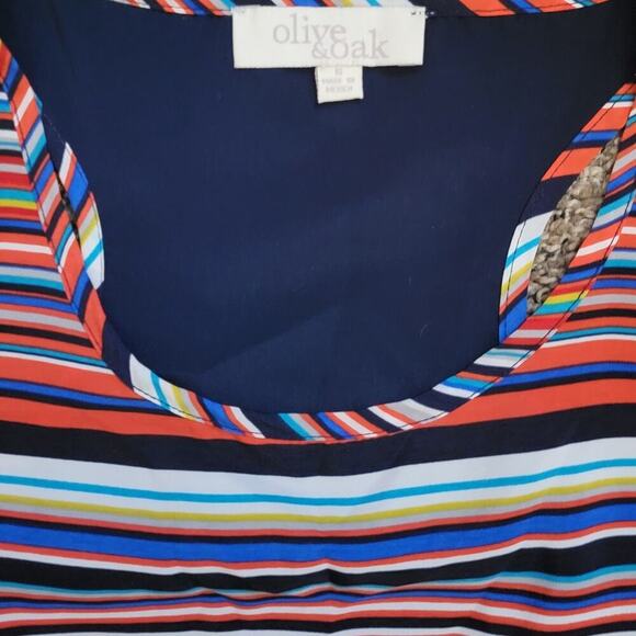 Olive & Oak Women’s Colorful Striped Sleeveless Blouse Small - Picture 6 of 8